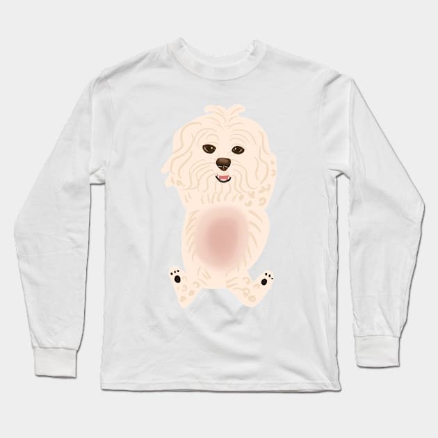 Maltipoo asking for belly rub Long Sleeve T-Shirt by PatternbyNOK